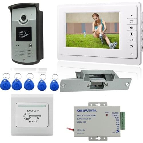 7 inch Video Intercom Door Phone RFID System With HD Doorbell 1000TVL RIFD Camera with Home Electronic Door Lock