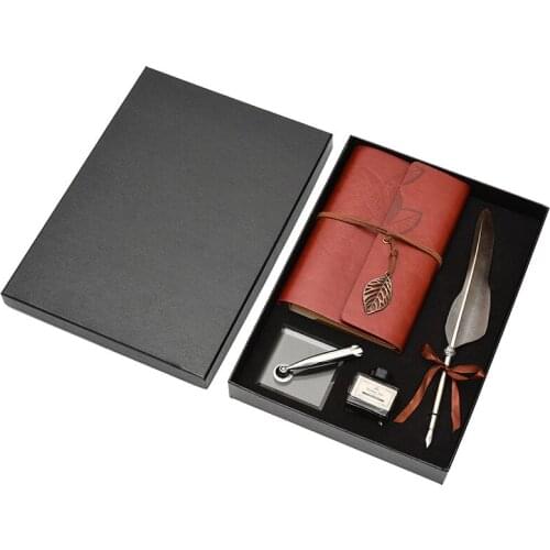 Vintage Calligraphy Feather Dip Pen Quill Pen Wedding Writing Ink Set Fountain Pen Stationery Gift Box
