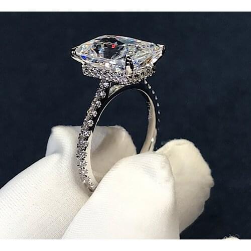 Vintage Radiant Cut 3ct Lab Diamond Ring 925 sterling silver Bijou Engagement Wedding band Rings for Women Bridal Party Jewelry