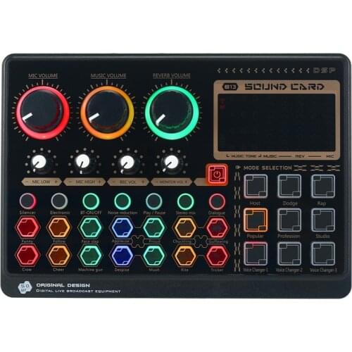 X6Mini External Live Sound Card Multifunctional Sound Mixer Board for Live Streaming Music Recording Karaoke Singing