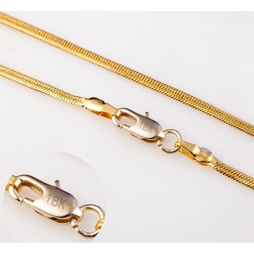 Classic Punk Gold Color Snake Chain Necklace for Men Women 20 inch 2 mm width Chain Jewelry Dropshipping Wholesale