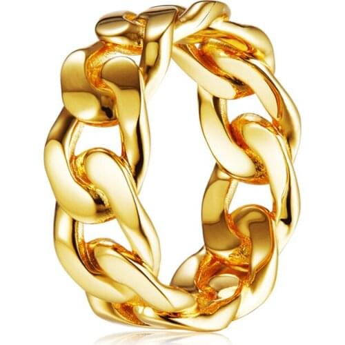 100% 925 Sterling Silver High Cold Simple Chain Ring Cross Twist Tank Ring for Women Thickness Gold Plated Wedding Jewelry