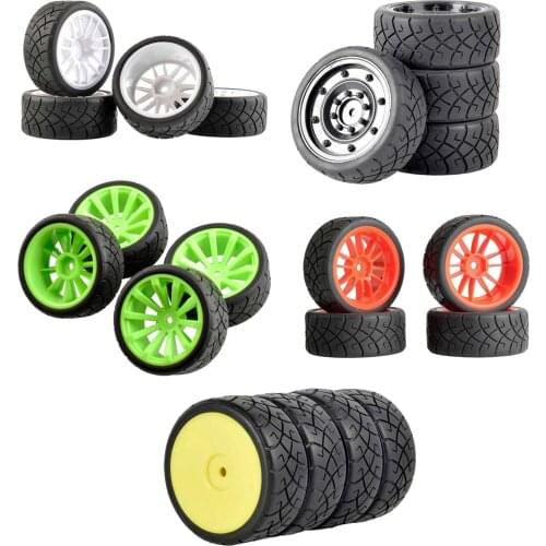 1/10 Rubber Tire 12mm Adapter Climbing Car Wheel Rim Fit for WLtoys 144001 124018 124019