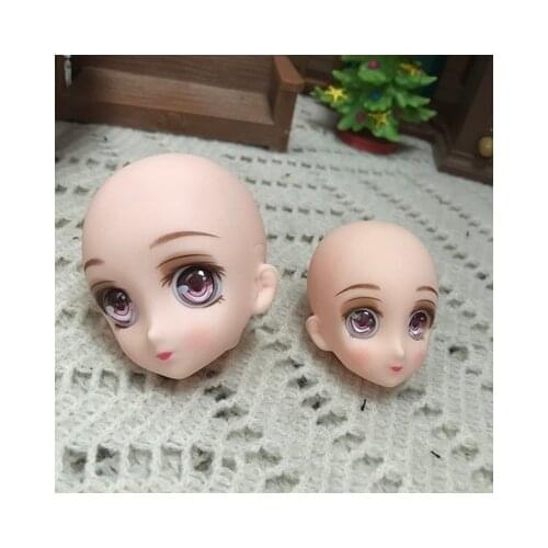 1 Pieces Doll Head 30cm/36cm/42cm Anime Doll Head Makeup Practice DIY Doll Accessories 1/4 1/6 BJD Doll Parts