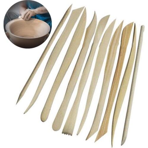 10Pcs/set DIY Dotting Pen Polymer Clay Modelling Ball Tools Clay Sculpting Kit Tools Plasticine Pottery Ceramics Sculpting Tool