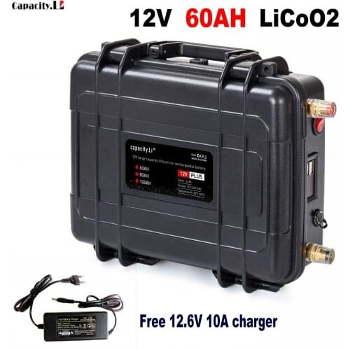 12V60AH lithium battery pack rechargeable high-capacity binding posts are used for Outdoor camping emergency power supply