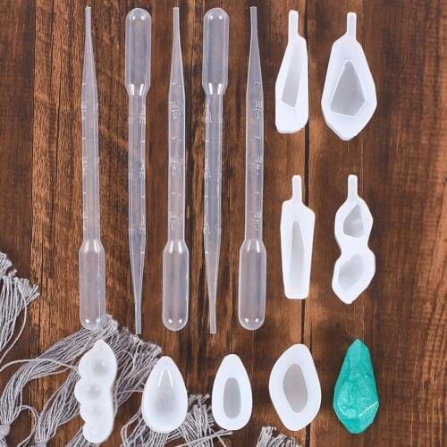 13 Pieces of Crystal Epoxy Jewelry Pendant Mold Set, Jewelry Accessories Resin Crystal Silicone Model Wholesale