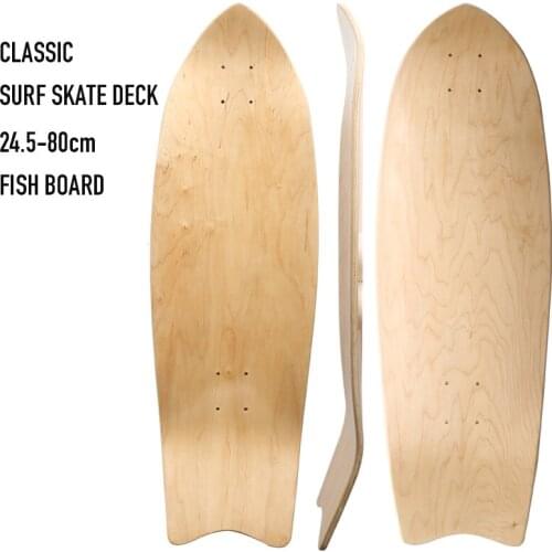 2.0 Land Surf Skateboard Deck Deep Concave Maple 25-80cm Round and Fish Board