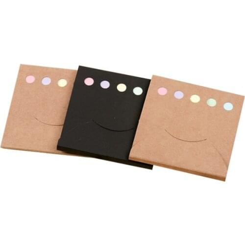 20packs/lot Kawaii Kraft Black Paper Cover Memo Pad Sticky Notes Memo Notepad Bookmark Gift Stationery