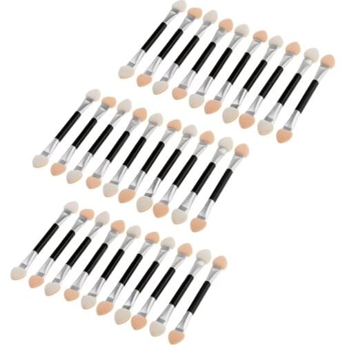 30 Pieces Makeup Double-Ended Eye Shadow Sponge Brushes Oval Tipped Soft