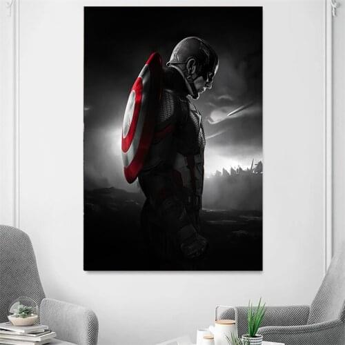 5D DIY Diamond Painting Captain America Marvel Movie Poster Action Superhero Characters Wall Art Kids Room Home Decor Gift