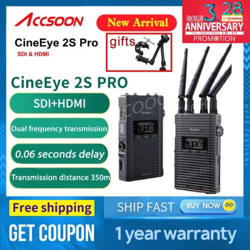 ACCSOON CineEye 2 2S Pro Wireless Transmission Monitor System 2.4Ghz 5Ghz Dual channel 1080P 60fps Low Latency 350m for camera
