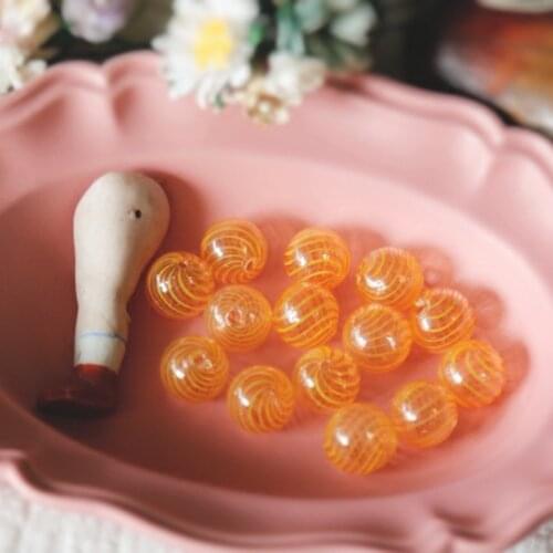 Orange soda glass bubble beads ins retro style earring accessories diy hand-made material