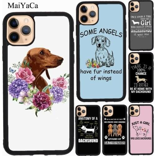 MaiYaCa Dachshund Doxie Floral For iPhone 11 Pro Max XS X XR SE 2020 7 8 Plus Case For iPhone 12 Pro Max mini