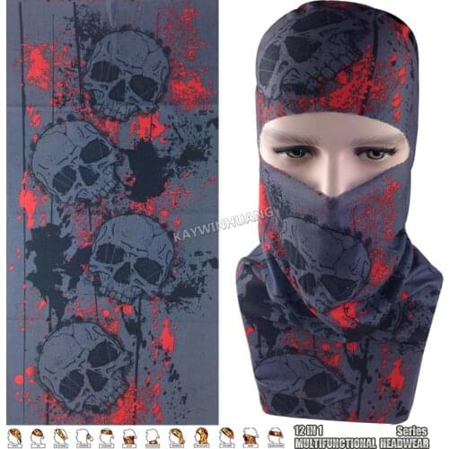 EXPRESS SHIPPING 100pcs/lot (Mix Model OK) Dark Grey Red Skulls Tubular Scarf Balaclava Beanie Headwrap Multi Function Headwear