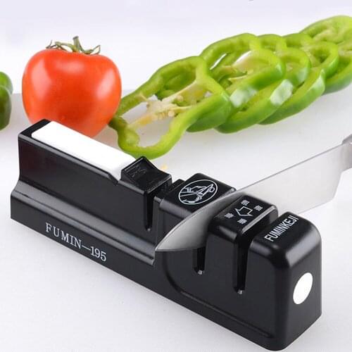 KCASA-M19 3 Stages Cutter Sharpener Kitchen Tool With Sharpening Tungsten Steel Ceramic Whetstone Accessories