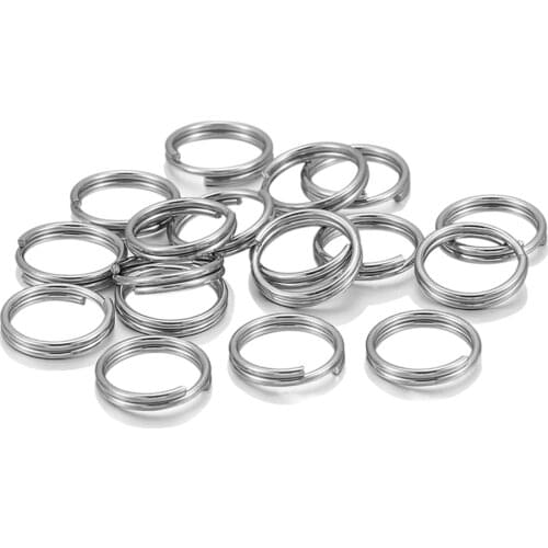 100Pcs/Lot 6-15mm Stainless Steel Open Jump Round Split Rings Double Loops Connectors Keyring for DIY Jewelry Making Supplie