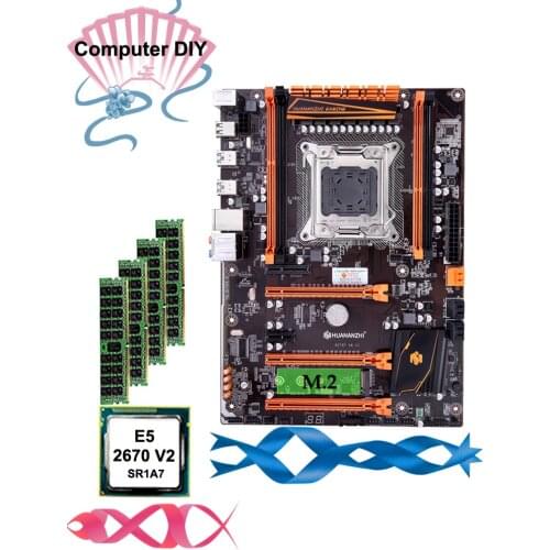 PC hardware supply HUANANZHI deluxe X79 gaming motherboard set CPU Intel Xeon E5 2670 V2 SR1A7 2.5GHz RAM 16G(4*4G) DDR3 RECC