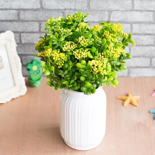 Hot 7 green artificial berry flower bouquet artificial fruit plant mini leaves outdoor living room wedding decoration