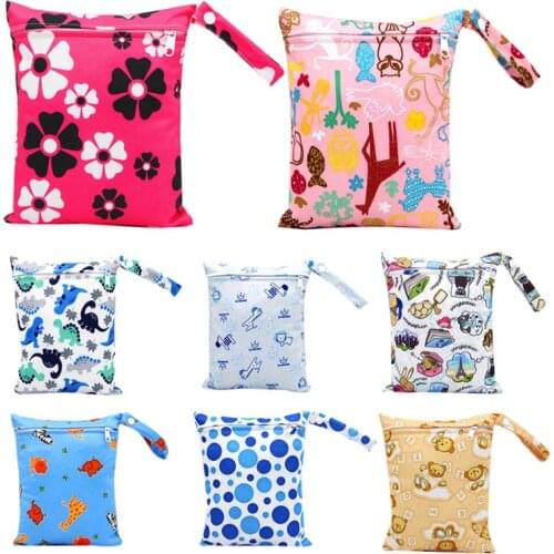 20*25cm Mini Diaper Wet Bag Single Pocket Zipper Baby Bags For Mom Maternity Travel Stroller Bag PUL Nappy Diaper Bag Wetbag