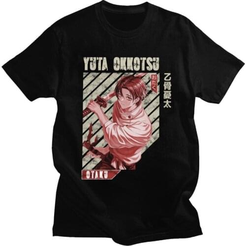 Male Jujutsu Kaisen Yuta Okkotsu T Shirts Short Sleeve Cotton Tshirt Fashion T-shirt Graphic Anime Manga Tee Tops Apparel