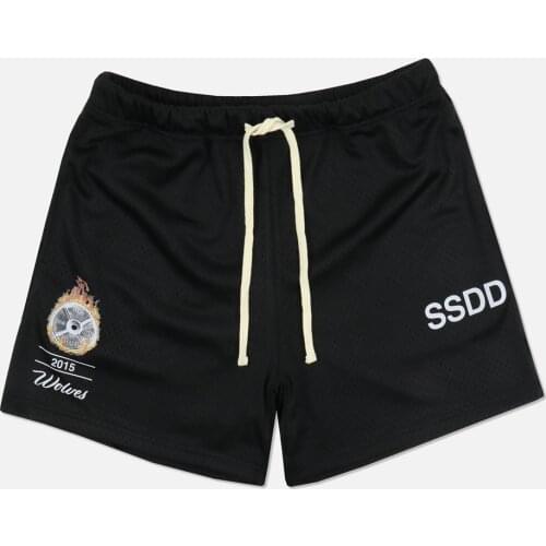 New muscle brothers sports fitness shorts mens thin section mesh running equipment training breathable quick-drying beach pants