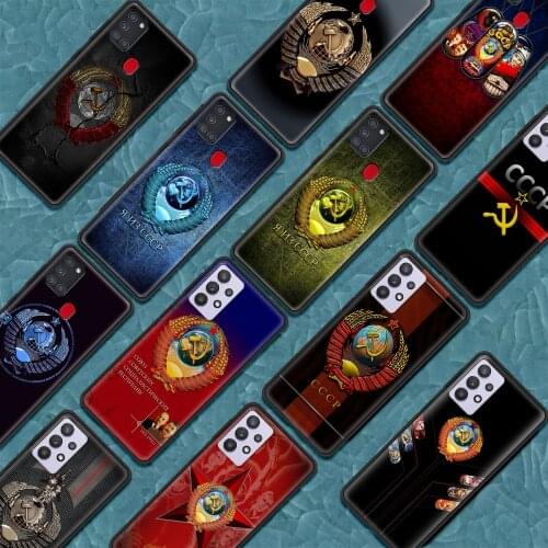 USSR Flag Soviet Union Silicone Soft Case for Samsung Galaxy A21S A12 A32 5G A51 A71 A41 A31 A11 A02S Luxury Phone Cover Coque