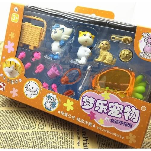 Boxed pet doll set with very cute shaking head doll and taxiing Bibi car about 17pcs Accessories
