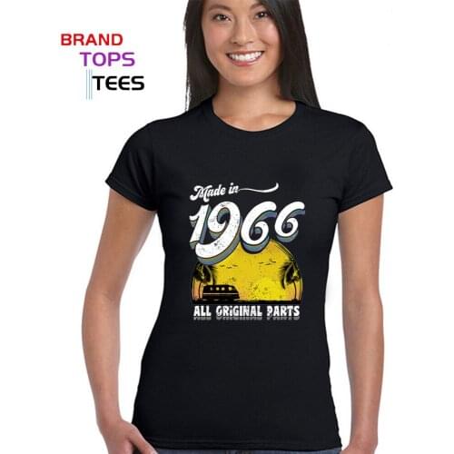 Geek Parody Made in 1966 All Original Parts Womens T shirt 52th Birthday Gift Retro Tee Best mother present vintage 1966 T