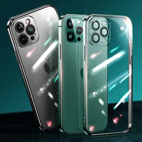 Transparent electroplate Case for iPhone 12 Mini TPU Cover Luxury Fashion Anti-knock Cases for iPhone 12 Pro Max 11 Back Cover