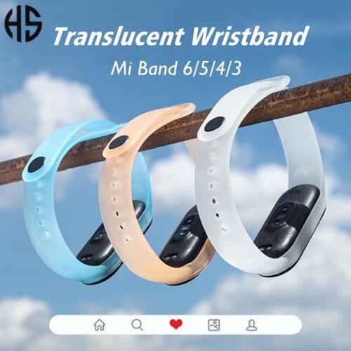 Suitable for Xiaomi Mi Band 6 5 4 3 Strap Waterproof Breathable Transparent Bracelet Wristband