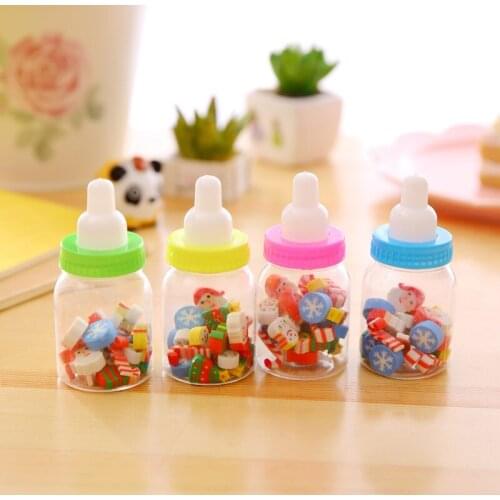 20 sets cute christmas eraser kawaii pencil mini eraser kids christmas gift school student drawing writing stationery supplies