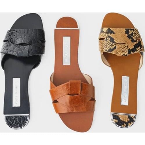 Sandals women 2021 new summer fashion outdoor travel vacation flat heel beach shoes lazy cross slippers