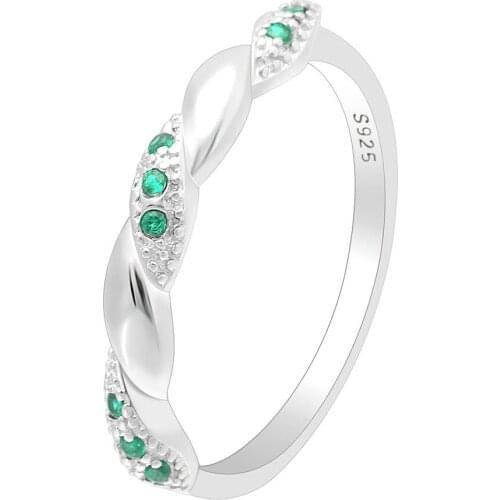 UFOORO sterling silver wedding ring Finger Beautiful Jewelry Romantic green zircon Ring For women gift RB3266
