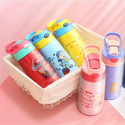 400ml Cartoon Cute Stainless Steel Thermos Water Bottle For Kids Girls School Tumbler Travel Tea Coffee Vacuum Flask Thermal Cup