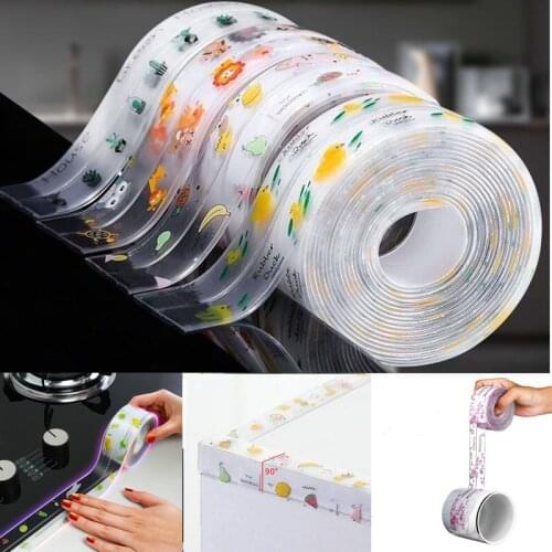 3.2Mx3.8CM for Kitchen Stove Toilet Gap Waterproof Bathroom Sink Sealing Strip Tape PVC Self Adhesive Mold Proof Wall Stickers