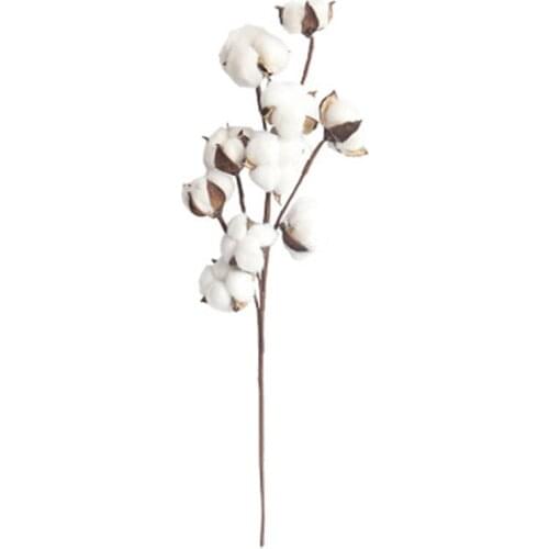 Dried Cotton Stems Farmhouse Artificial Flower Filler Floral Artificial Plants
