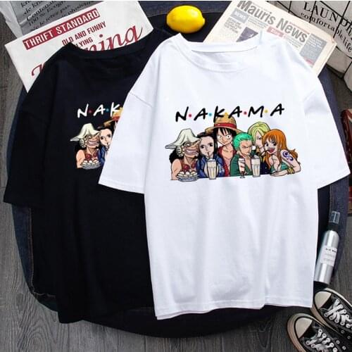 One Piece Nakama Funny Cartoon T Shirt women Luffy Zero Anime Casual T-shirt Summer Vintage Streetwear Tshirt Hip Hop Top Tee