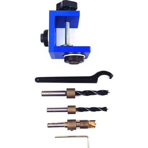 Wood Doweling Jig Aluminum Pocket Hole Jig Kit System 6/8/15mm Drill Bit for Carpentry Dowel Joints Woodworking Tools