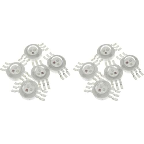 10Pcs 3X3W High Power RGB Red Green Blue LED Light Lamp Energy Saving Lamp Beads Bulbs 6PIN 45MIL 3W High Power Chip