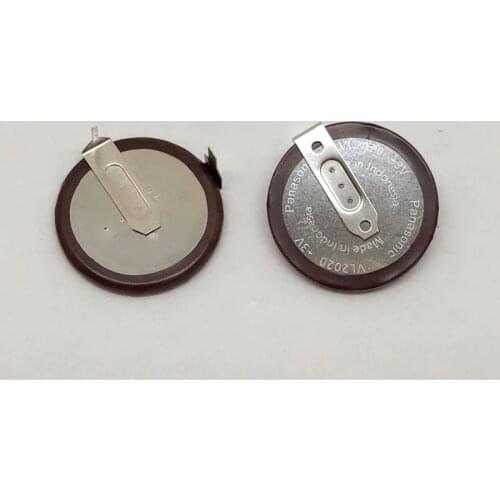 2pcs Panasonic VL2020 3V 20mAh Car Key Fobs With Legs 90 degrees Rechargeable lithium button cell battery for BMW Car Key Fobs