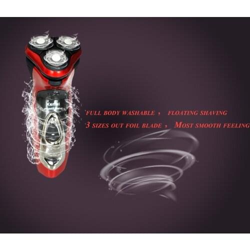 2Pcs electric Professional shaver rechargeable electrical razor beard trimmer three rotary knife head washing razor