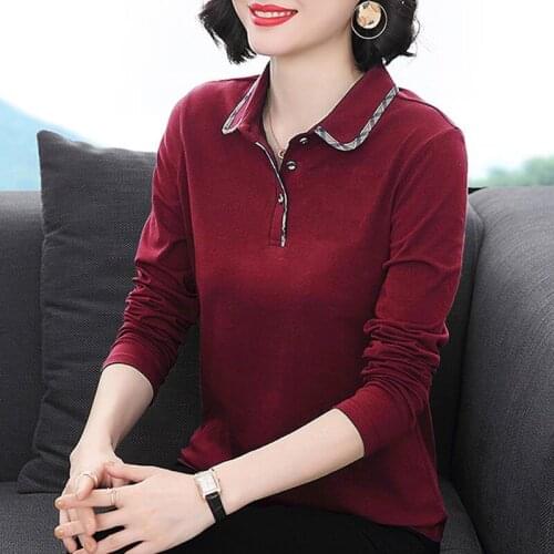 2021 Summer New 100% Cotton T Shirt Woman Long Sleeve Shirt O Neck Plus Size Woman T-shirt Korean Style Loose Women Shirts