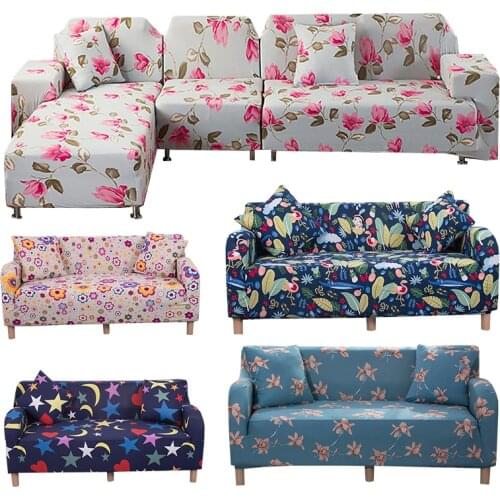 Floral Printed Sofa Cover Spandex for Living Room Home Decor Furniture Protector Stretch Elastic Slipcover Sofa Loveseat Cover