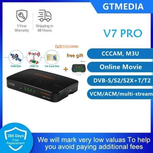 GTMEDIA V7 PRO Digital Combo Decoder TV Decoder With Card Slot Tivusat USB WiFi Antenna Full HD1080 Satellite Receiver
