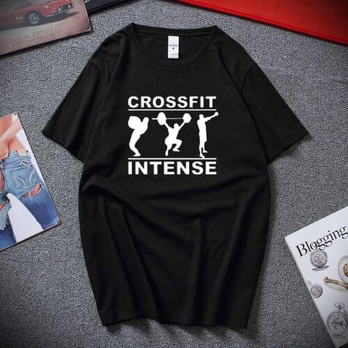 Summer Fitness Jersey 2019 Crossfit Intense Men T shirt Premium Cotton Short-sleeved T-shirt Top Fashion Tee shirt homme