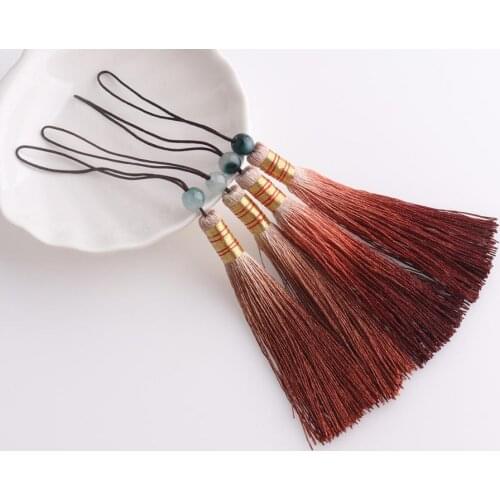 Gradient Chinese Knot Tassel, Bead Tassel Lucky Knot Tassels Festival Charms Tassel Handmade Chinese Knot Car Decoration 18cm