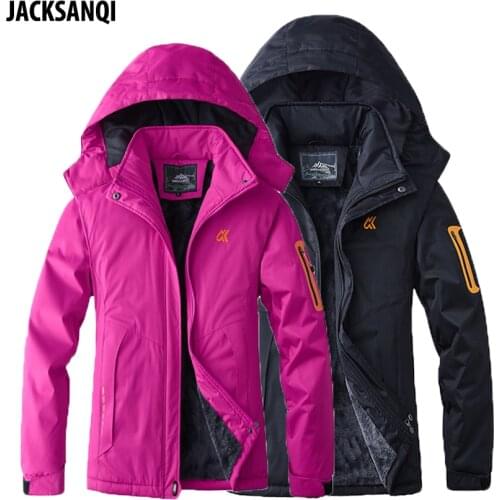 JACKSANQI Mens Womens Thick Fleece Waterproof Jackets Winter Outdoor Sports Warm Coats Thermal Ski Camping Hiking Parkas RA306