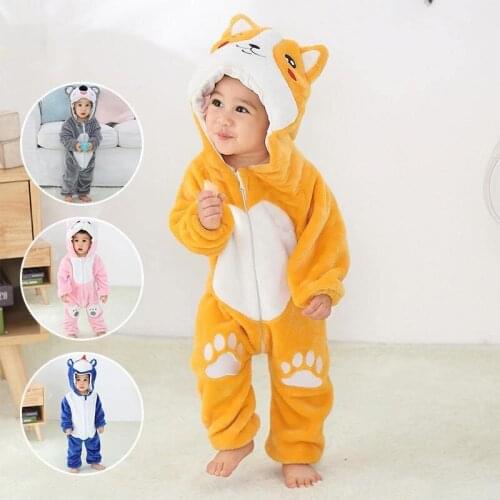2021 New Infant Romper Baby Boys Girls Jumpsuit New Born Clothing Hooded Toddler Baby Clothes Cute ShibaInu Romper Baby Costumes