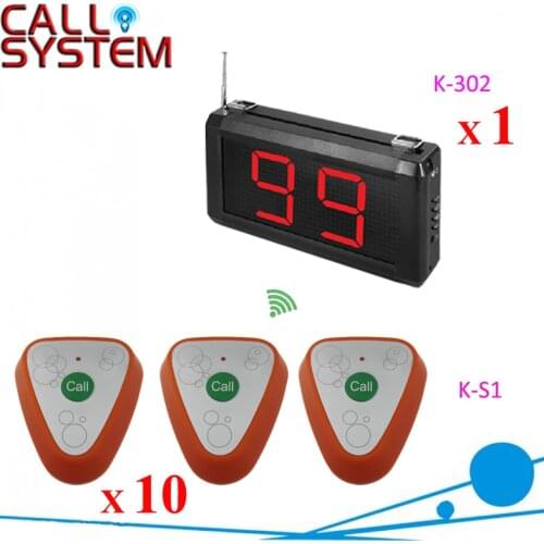 1 display monitor 10 transmitters Customer press button call counter system